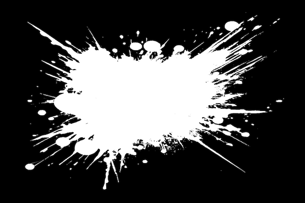 Vector white paint grungy texture on black background vector image of white paint splash texture