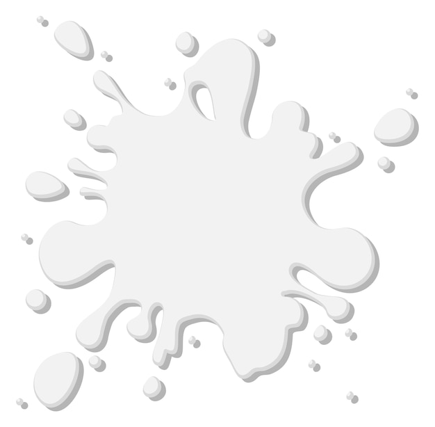 Vector white paint splash milk splatter blank liquid shape