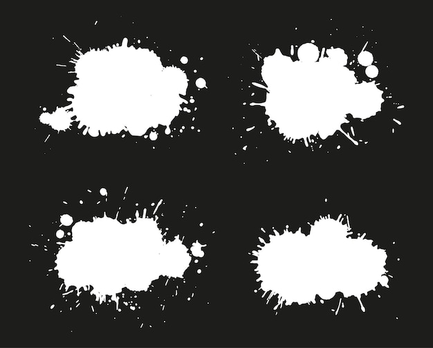 Vector white paint splatters