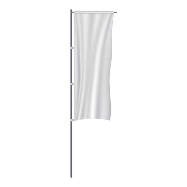 Vector white panel flag mockup realistic illustration of white panel flag vector mockup for web