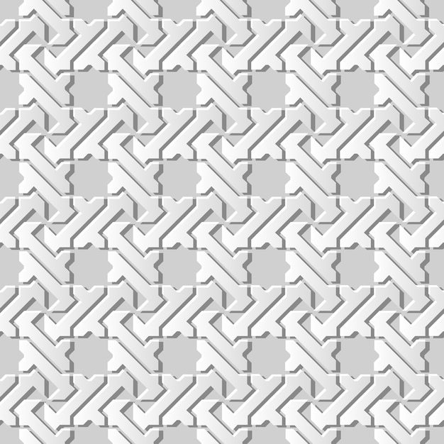 Vector white paper art  geometry cross pattern seamless background,  stylish decoration pattern background for web banner greeting card