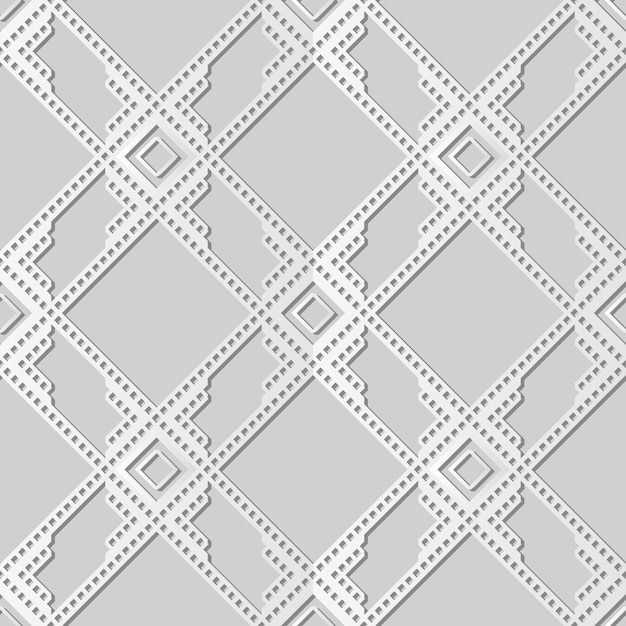 White paper art square check cross frame geometry line, stijlvolle decoratie patroon achtergrond voor webbanner wenskaart