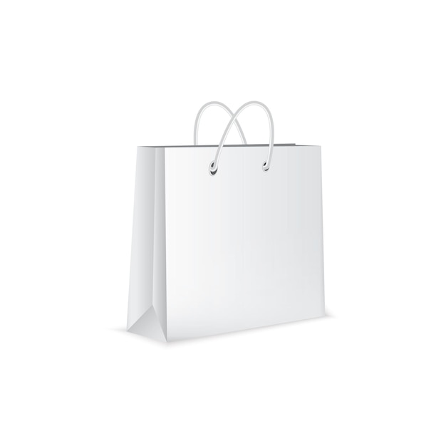 White paper bag isolated on white background. vector illustration eps 10