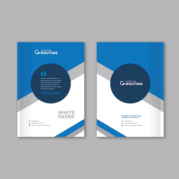 Vector white paper brochure cover design