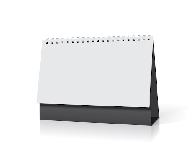 Вектор Белый бумажный календарь стоит на столе