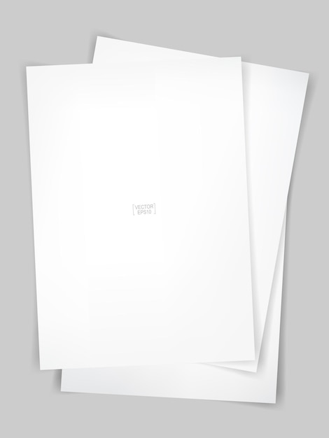 Vector white paper on concrete texture background. vector illustration.