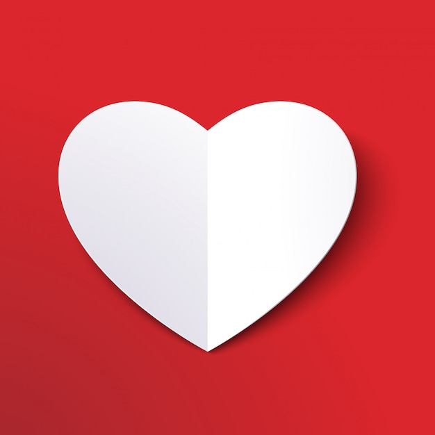 Premium Vector | White paper cut love heart
