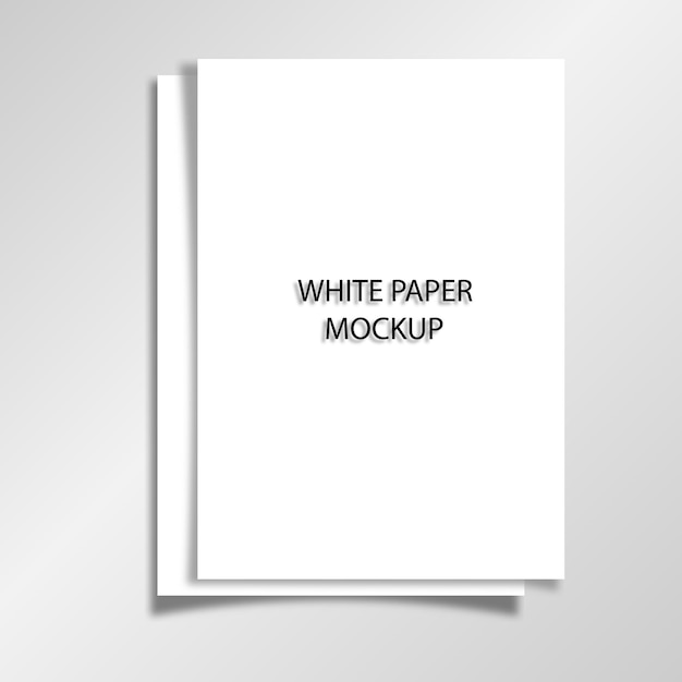 Vector white paper mockup in vector format