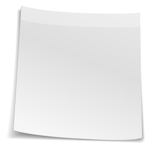 Vector white paper note mockup realistic square sheet