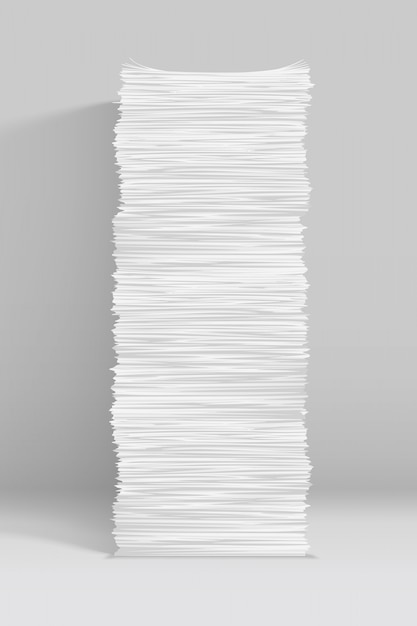 Vector white paper stack on grey