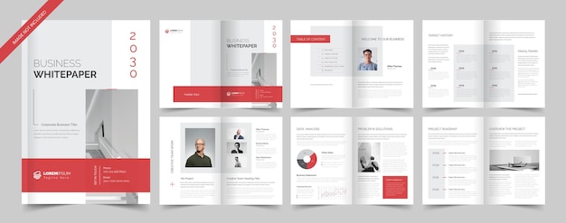 White Paper Template Business White Paper Design A4 Brochure Company Profile