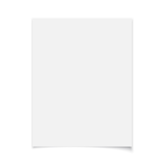 White paper  on white background.  illustration.