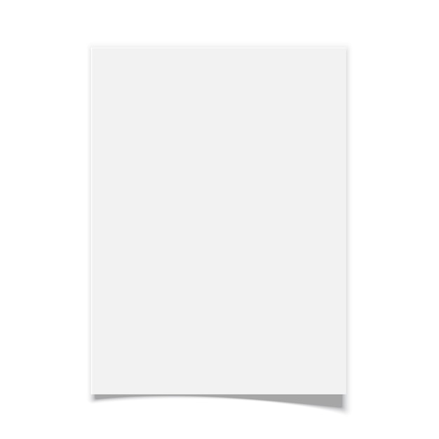 White paper  on white background.  illustration.