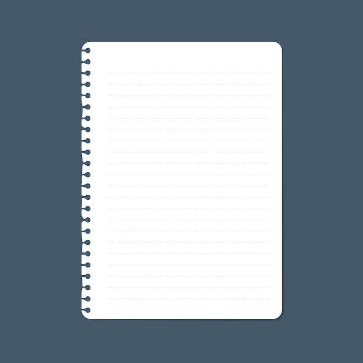 Vector white paper with lines illustration.