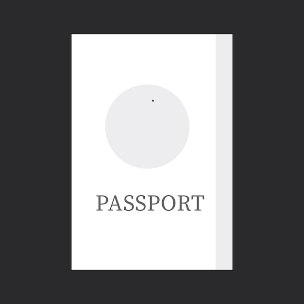 White passport on black background for web design