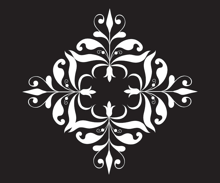 Premium Vector | A white pattern on a black background vector art