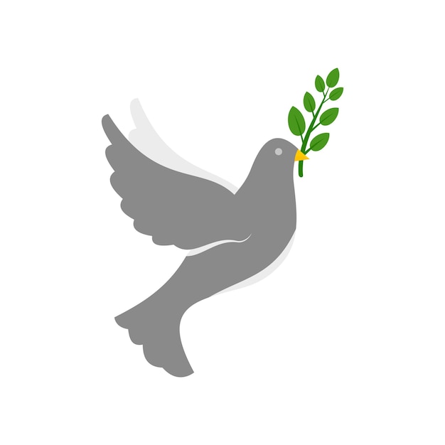 Vector white peace pigeon icon flat illustration of white peace pigeon vector icon for web design