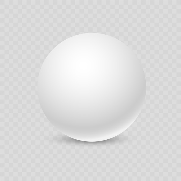 Vector white pearl. 3d sphere ball.