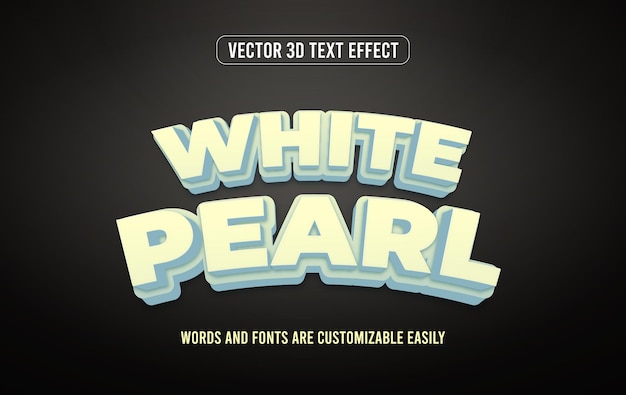 White pearl 3d text effect