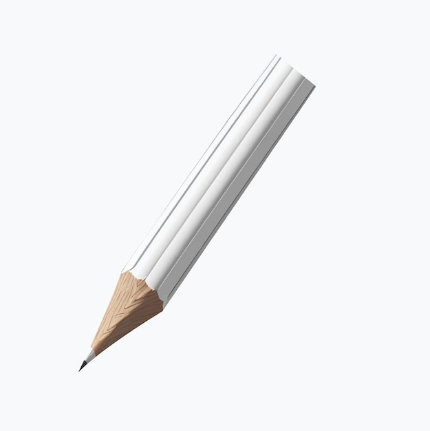 White Pencil Logo Vector Illustration