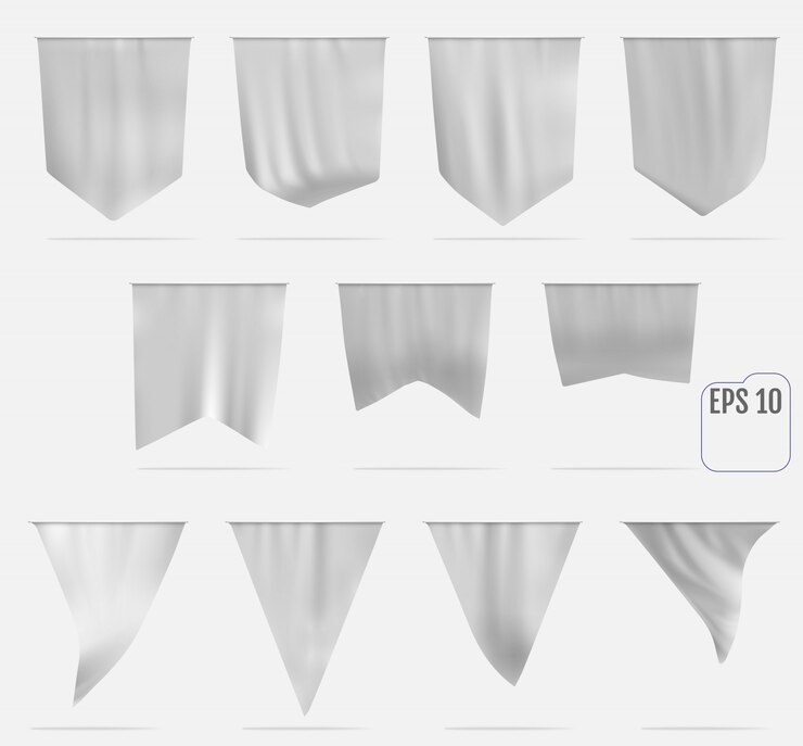 Vector white pennant template.