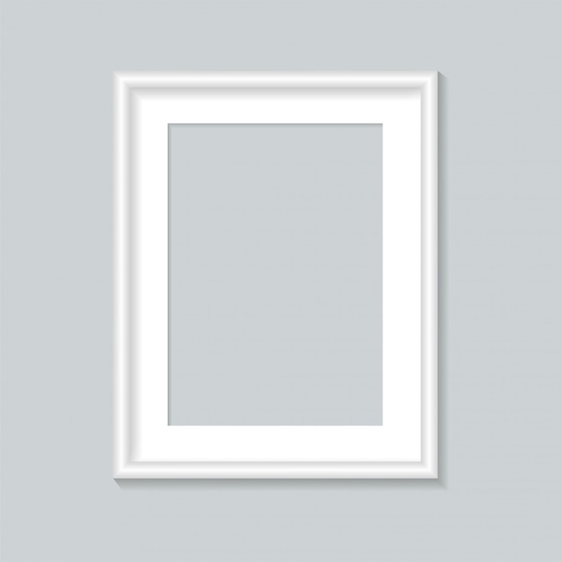 White photo frame template.