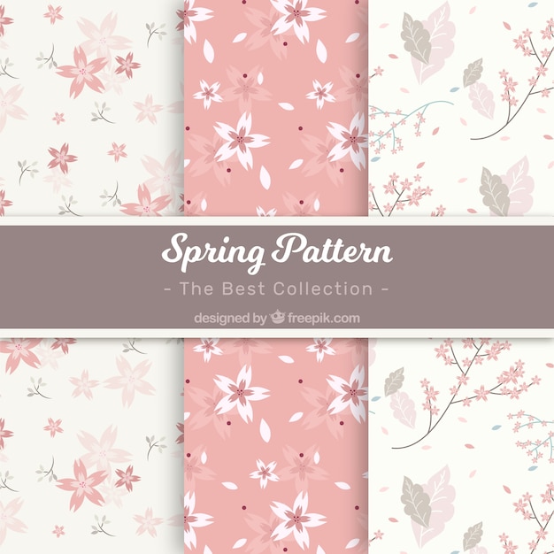 White and pink spring pattern collection