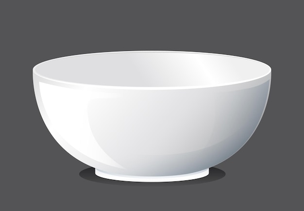 White plain bowl on black background