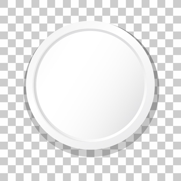 White plain plate on transparent background