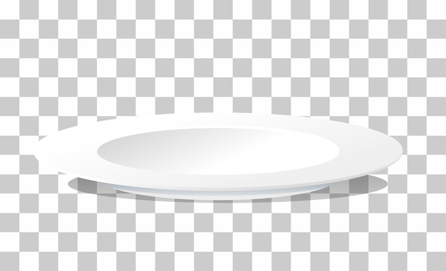 Vector white plain plate on transparent background