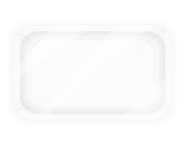 White plastic container packaging for food vector illustration isolated on background