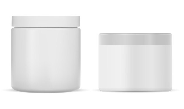 White plastic cream jar Cosmetic cream package