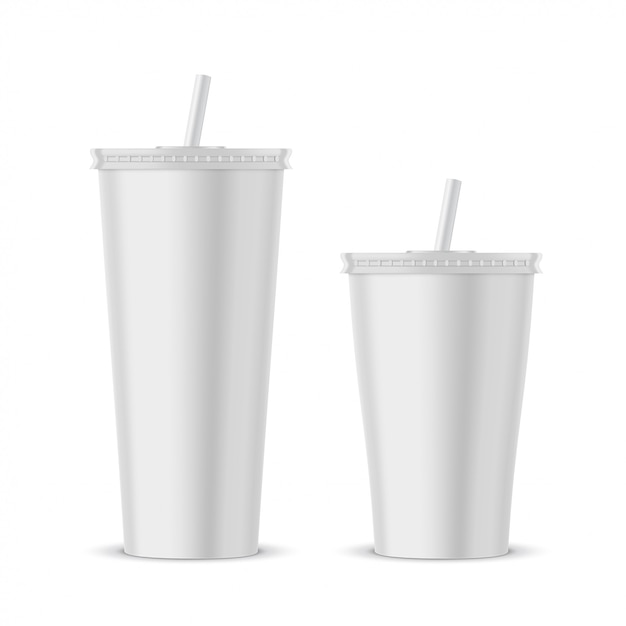 White Plastic Disposable Cup Mockup