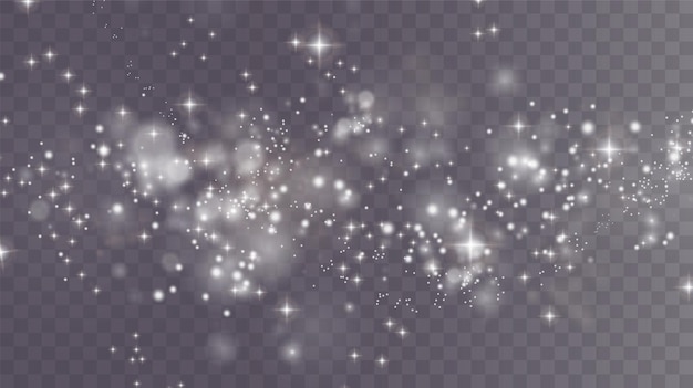 흰색 Png 먼지 빛 투명한 배경에 흰색 반짝이는 별이 있는 가벼운 반짝이는 먼지