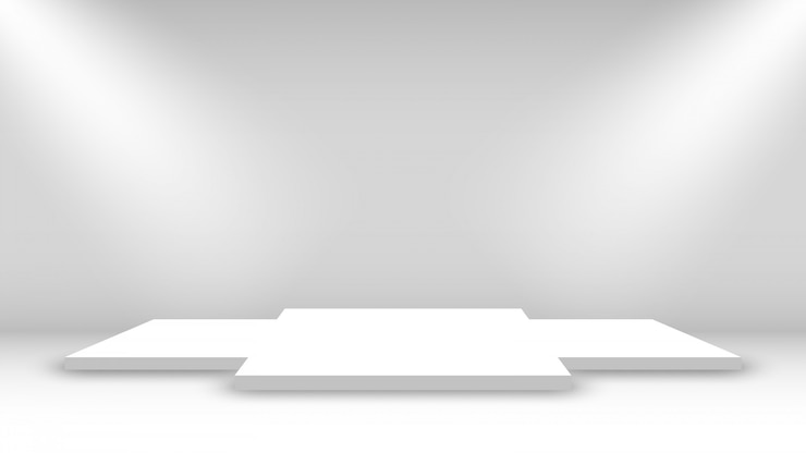Vector white podium. stage for awards ceremony. pedestal.