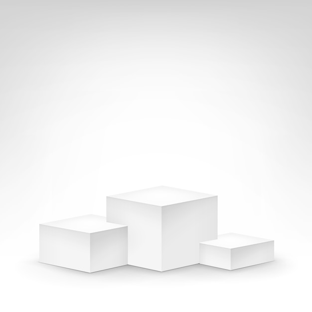 Vector white podium tribune stand  on white background