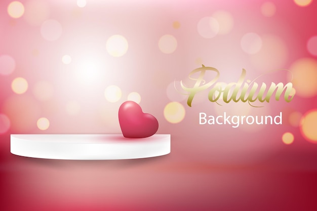 Vector white podium valentine's day