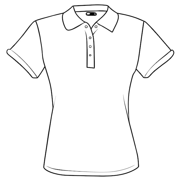 ベクトル テンプレートまたは手描きのtシャツイラストのための白いポロシャツ