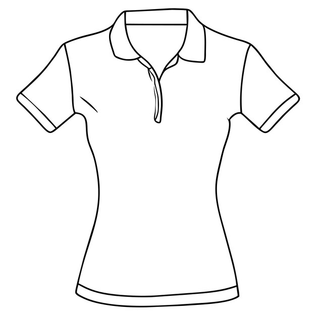 Vector white polo shirt for template or hand drawn tshirt illustration