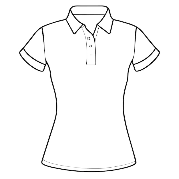 White polo shirt for template or hand drawn tshirt illustration