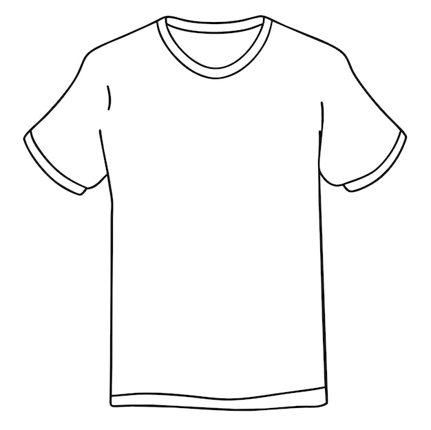 Polo bianco per modello o illustrazione di maglietta disegnata a mano