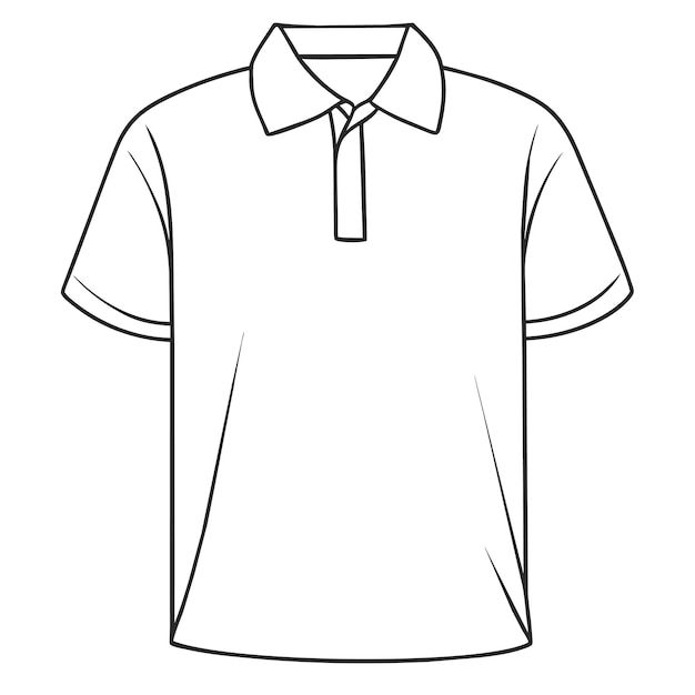 Vector white polo shirt for template or hand drawn tshirt illustration