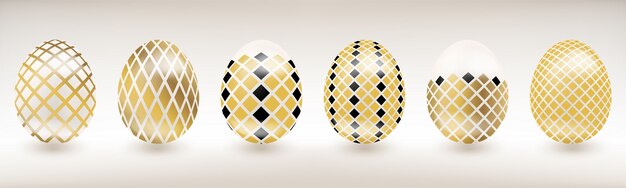 Uovo di pasqua in porcellana bianca con decoro a diamante