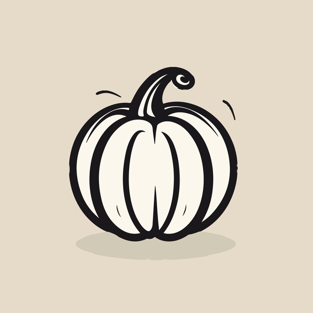 A white pumpkin is in silhouette with black details