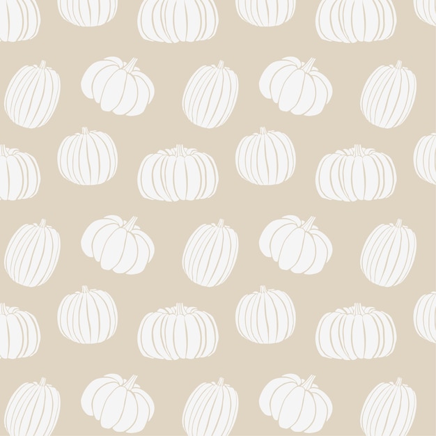 White pumpkin pattern background