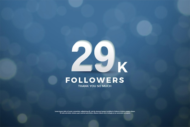 white pure numbers for 29k followers celebration.