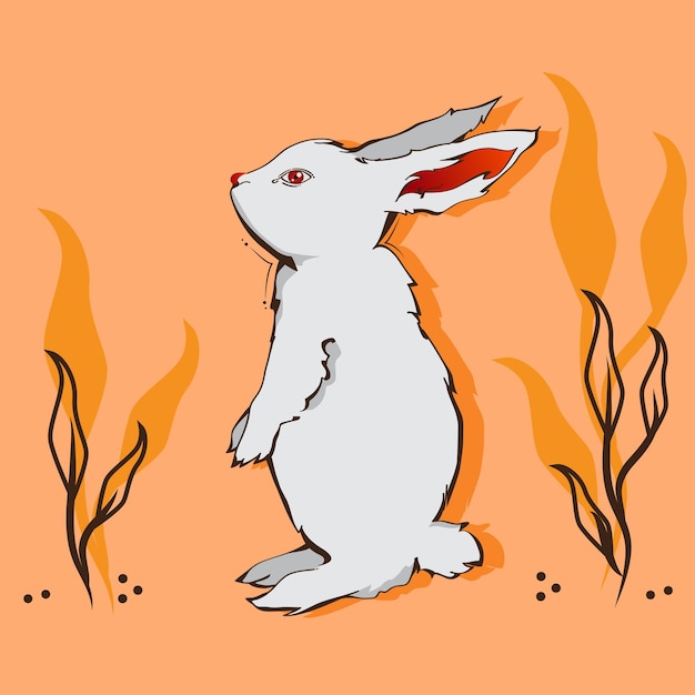 White rabbit vector illustration