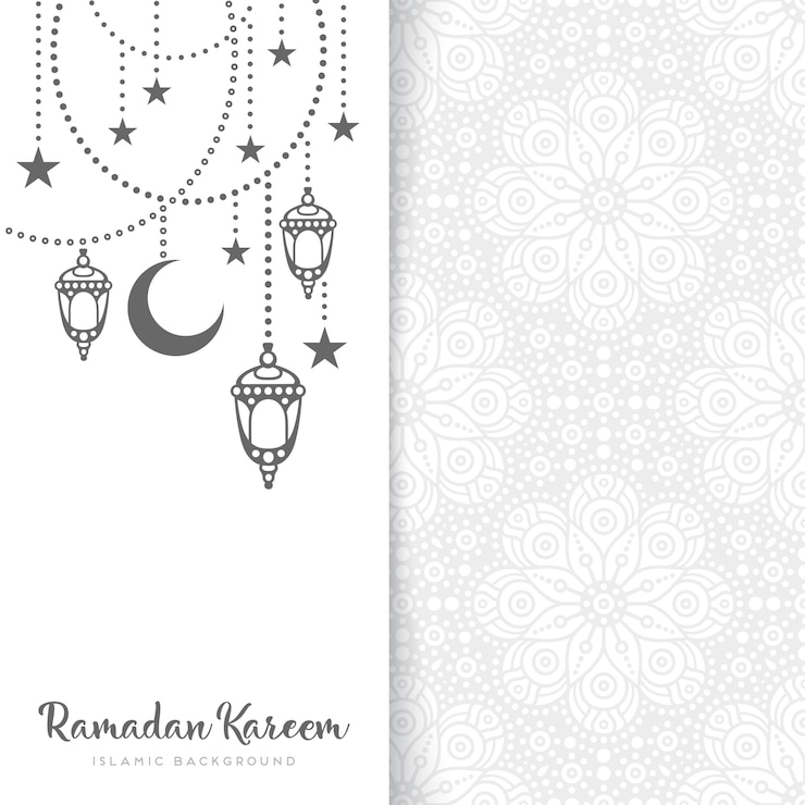 Vector white ramadan kareem greeting card