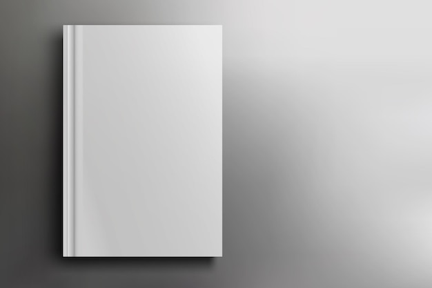 Vector white realistic blank book cover illustration