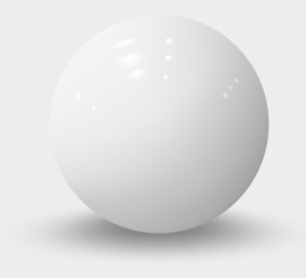 Vector white realistic sphere isolated on white